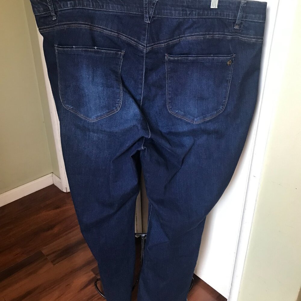DEMOCRACY WOMEN JEANS SIZE 24W NWT STRETCH RAW HEM BOOT CUT AB SOLUTION - Picture 3 of 7